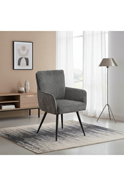 Ebticar Dark grey indoor chair with sturdy metal frame