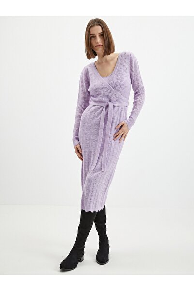 ORSAY Rochie pulover de damă, mov deschis, midi, cu amestec de lână