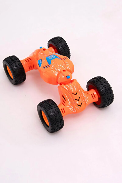 Zadem Store Foldable Acrobatic Toy Car - Friction-Powered Orange Stunt Car
