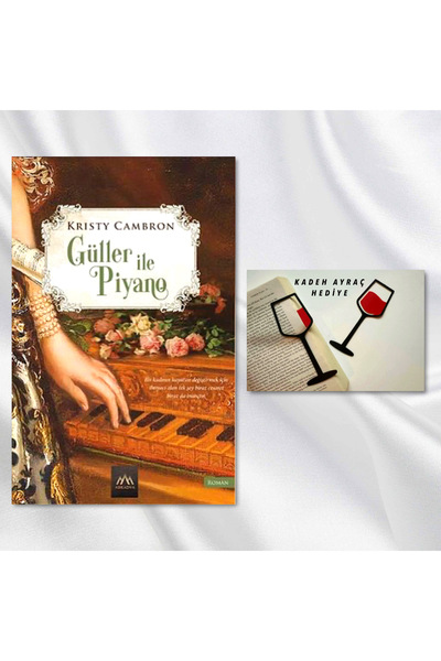 Arkadya Yayınları Piano with Roses / Bookmark with Goggle Figure Gift