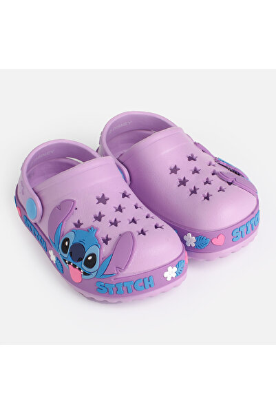 Zumzeria Purple Clogs with Stitch Pattern for Kids