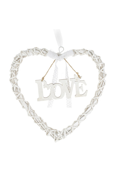 Zumzeria Inimă decorativă din lemn cu etichetă  "Love " 29x29x2.5cm