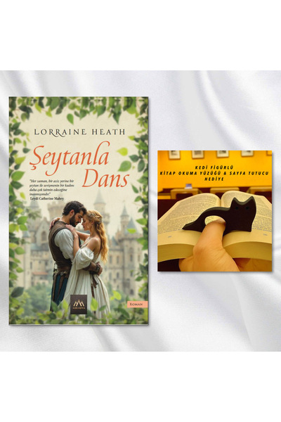 Arkadya Yayınları Dance with the Devil / Book Reading Ring with Cat Figure & ...