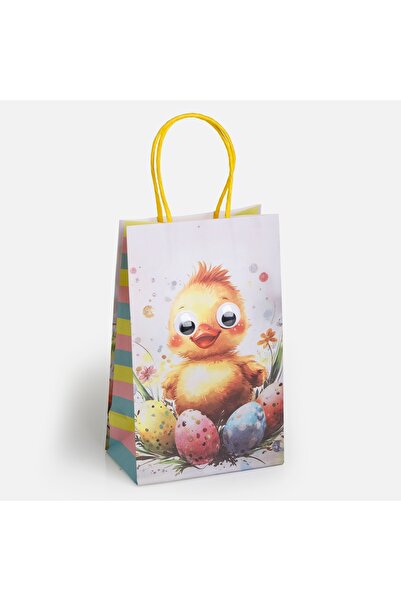 Zumzeria Gift Bag with Chick Eye and Egg Pattern 12.5x7.8x20.3cm