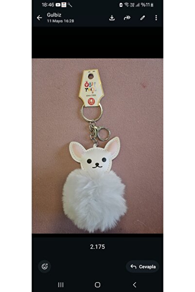 NO BRAND Artificial Leather Dog and Blue Plush Toy Serve as Both a Keychain a...