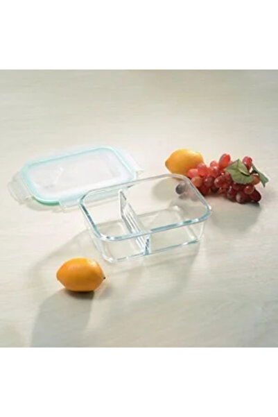 Zumzeria Rectangular Glass Food Container with Lid 1L