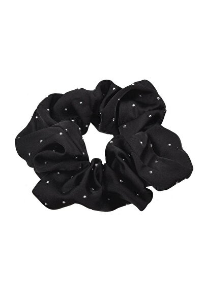 Zumzeria Elastic de păr negru cu strasuri mici