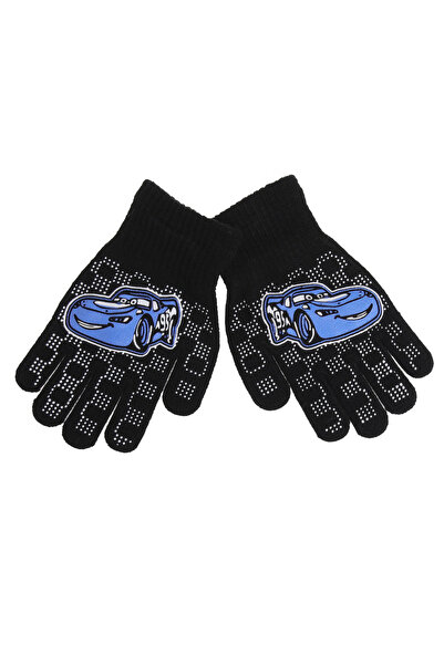 Zumzeria Black and Blue Gloves with Car Pattern & White Squares for Children ...