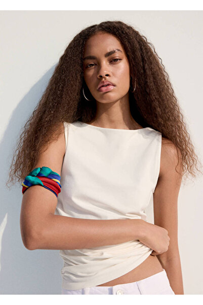 MANGO Woman Drape pamuklu bluz