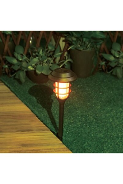 Zumzeria Black Plastic Solar Lamp with LED Flame 33cm