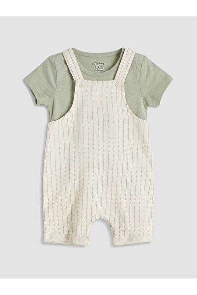 LC Waikiki Rmz Gi̇yi̇m Farkiyla Baby Boy Salopet and Snap-On Bodysuit