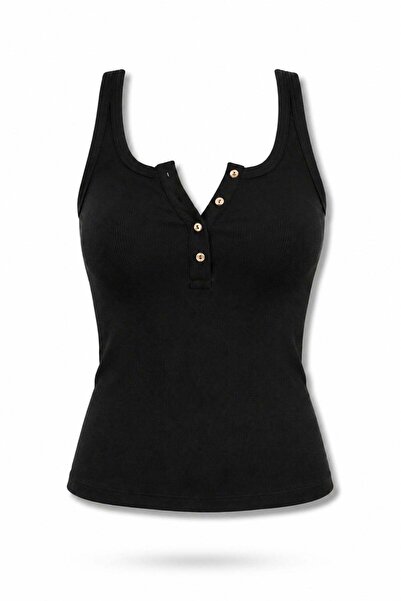 5in1Canpolat Black Buttoned Undershirt 17655