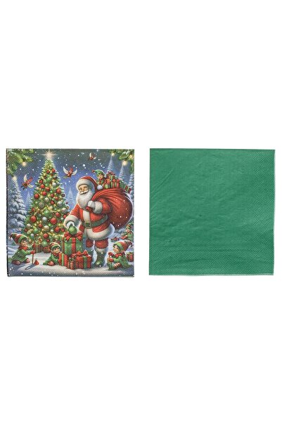 Zumzeria Christmas 2-Ply Napkins Santa & Green 33x33cm - 50pcs