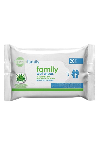 Fiorevita Șervețele umede pentru familie cu Aloe Vera și Vitamina E, 20 bucăți