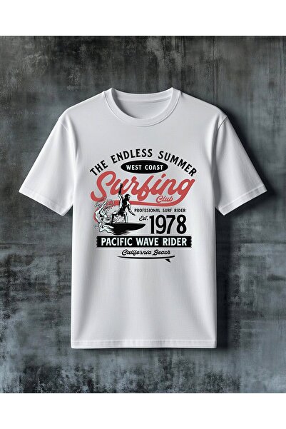 COMVİCHO Endless Summer Surfing Club Printed Oversize T-Shirt