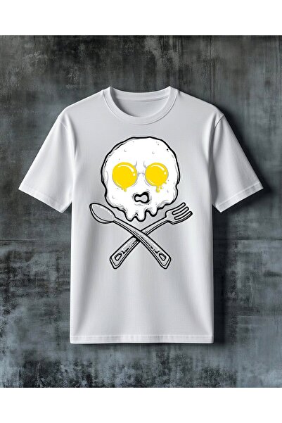 COMVİCHO Skull Egg Eye Printed Oversize T-Shirt