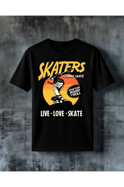 COMVİCHO Skaters Gonna Skate Printed Oversize T-Shirt
