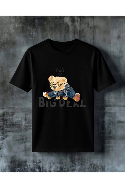 COMVİCHO Big Deal Bear Print Oversized T-Shirt