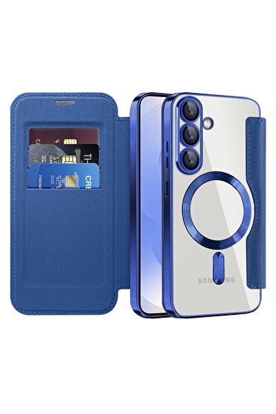 Techsuit Case for Samsung Galaxy S25 - SmartMag Book Case - Blue