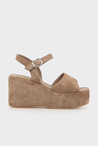 Elle Shoes Vizon Deri Kadın Sandalet