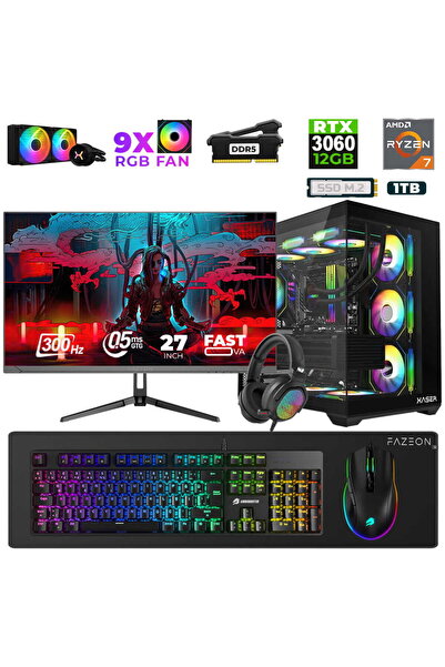 XASER Star X430 Ryzen 7 7800X3D 32GB Ram 1TB M.2 NVMe SSD 12GB RTX3060 27" 30...