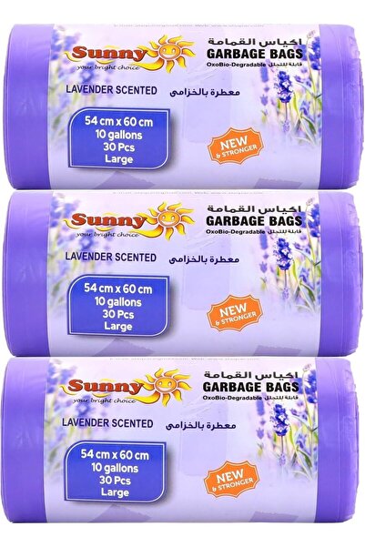 Sunny Your Bright choice Lavender Scented Garbage Bags 10 Gallons – 3 Rolls (...