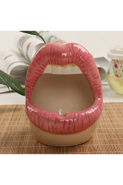 Choice pink Cute Cartoon Cigar Ashtray Lips Ceramic Ashtray Creative Flower P...