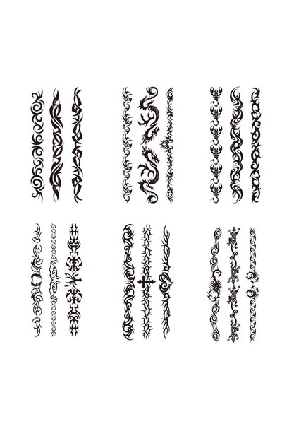 Choice M6A1(6pcs) 6pcs Black Thorns Tribal Totem Waterproof Temporary Tattoo ...