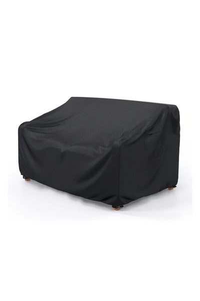Choice7 230x107cm black Heavy-Duty Patio Double Sofa Cover with Buckle & Draw...