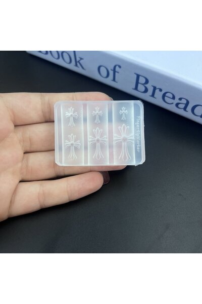 Choice8 A 4 style Cross Relief Carving Nail Art Mold DIY Silicone 3D Template...