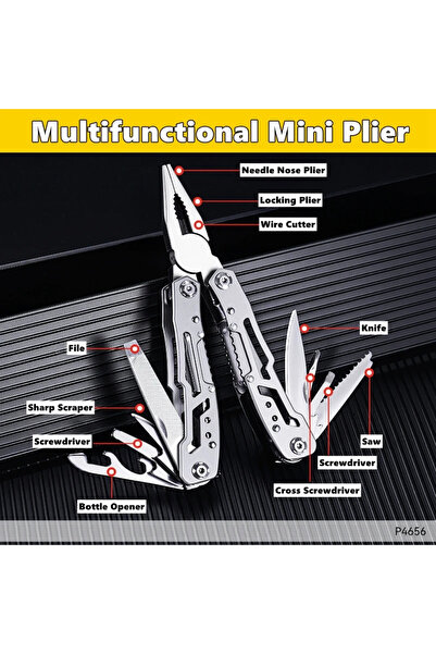 Choice L silvery Pocket Mini Pliers Screwdriver Folding Small Multitool Opene...