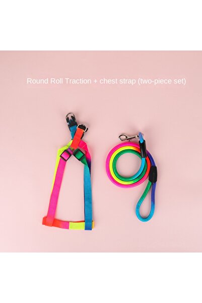 choice2 S Red Dog Pet Leash + Harness Two-Piece Set Cat Leash Colorful Pet Ha...
