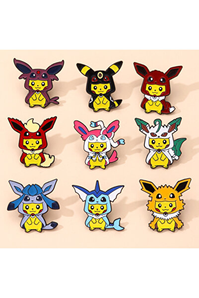 Choice MINISO 1 9Pcs Cute Pikachu Brooch Creative Yellow Elf Enamel Pin Metal...