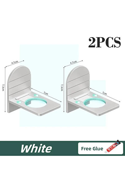 Choice8 White 2PCS Metal Self-Adhesive Shampoo Bottle Shelf Free of Punch Sho...