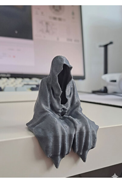 Croitacraft Gamer Dekorasyonu Ghost Azrail Kitaplık Figürü - Gri