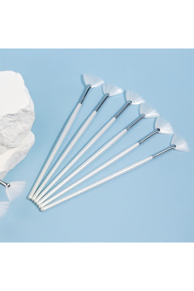 Choice 20pcs Mini Fan-shaped Light Beige Care Brush with Soft Nylon Bristles,...