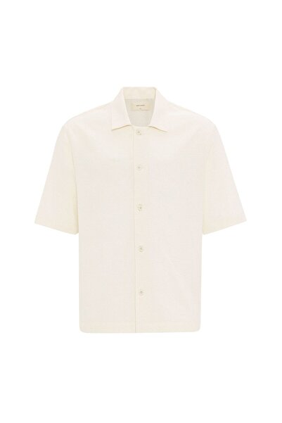 S13 Store Textured jacquard cotton men's short sleeve shirt