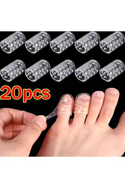 choice2 A034-B 20 قطعة واقي أصابع القدم من السيليكون المرن، غطاء شفاف قابل لل...