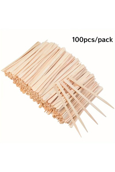 Choice B 1pack 100pcs Wooden Wax Sticks Disposable Hair Removal Wax Spatula F...
