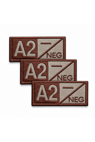 brodezcu Set of 3 patches, emblems, Embroidered badges blood group A2 Negativ...