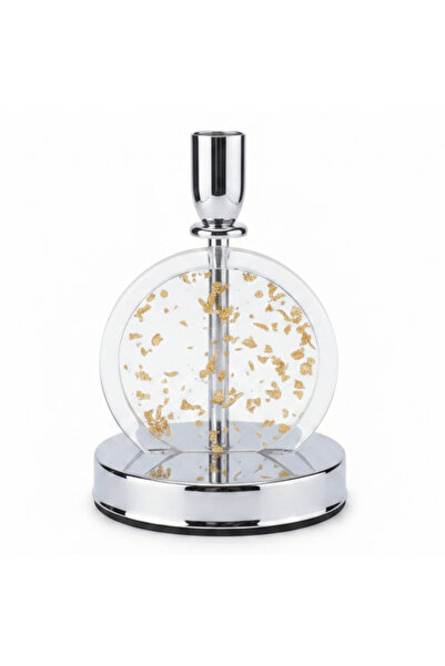 AKDC Designer Silver Metal & Acrylic Decorative Candle Holder for Home Stylin...