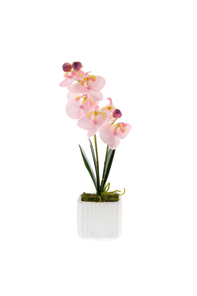 meli melo Orhidee artificiala in ghiveci ceramic , 28 cm