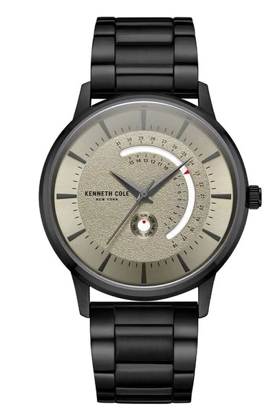 Kenneth Cole Modern Classic Grey Dial Black Stainless Steel Bracelet Analog W...