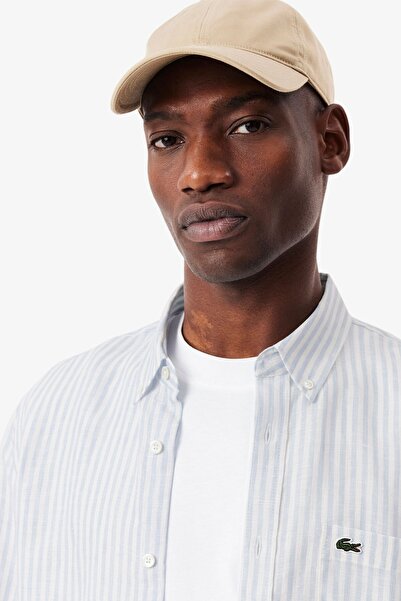 Lacoste Men's Regular Fit Blue Shirt Standard Cut Men's Shirt Blue