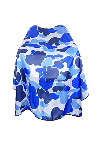 choice2 Blue New Barber Hairdresser Camouflage Aprons Anti Static Haircut Cap...
