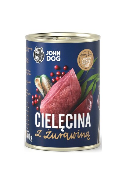John Dog BERRY Adult Miel cu Merișoare 800g