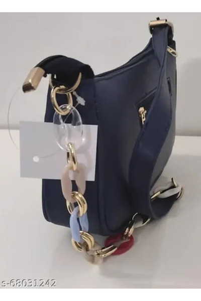 BAGS حقائب نسائية أنيقة من قماش سكو اللامع خفيفة الوزن باللون الأزرق، حقيبة ك...