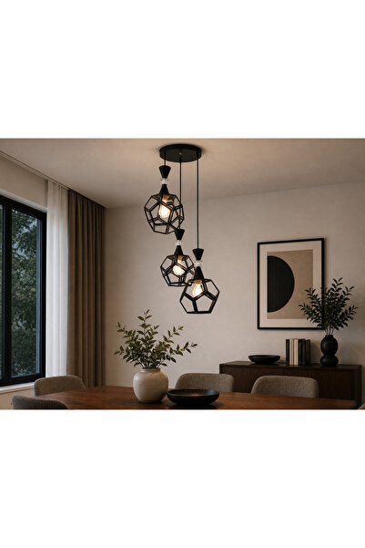 LUSTRAX Modern pendant chandelier 3333/1 with 3 adjustable pendants, E27