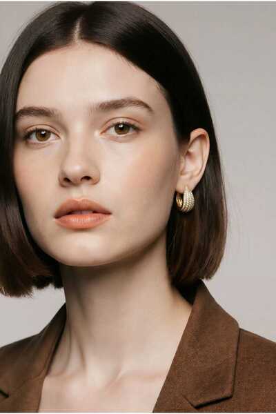 NN ZEBRA earrings made of 14k gold-plated stainless steel