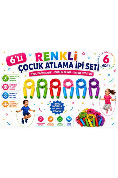 KAR TANESİ 12’li Renkli Çocuk Atlama İpi Seti – Okul Dağıtmalık Doğum Günü He...